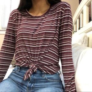 American Eagle Striped Long Sleeve Shirt